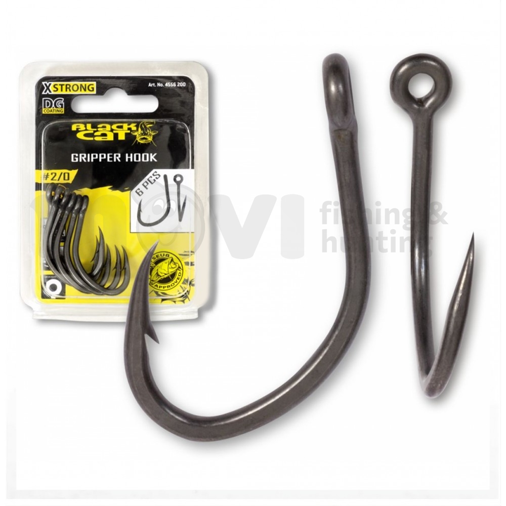 Куки за сом #3/0 BLACK CAT GRIPPER HOOK DG DG COATING 6PCS | Куки за сом | Риболов на сом |