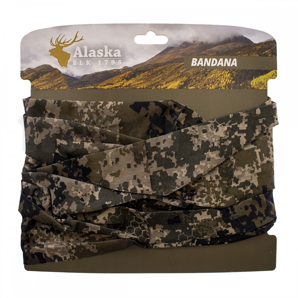 Бандана зелен пиксел  Alaska Elk 1795 | Ловни шапки и маски | ЛОВ |