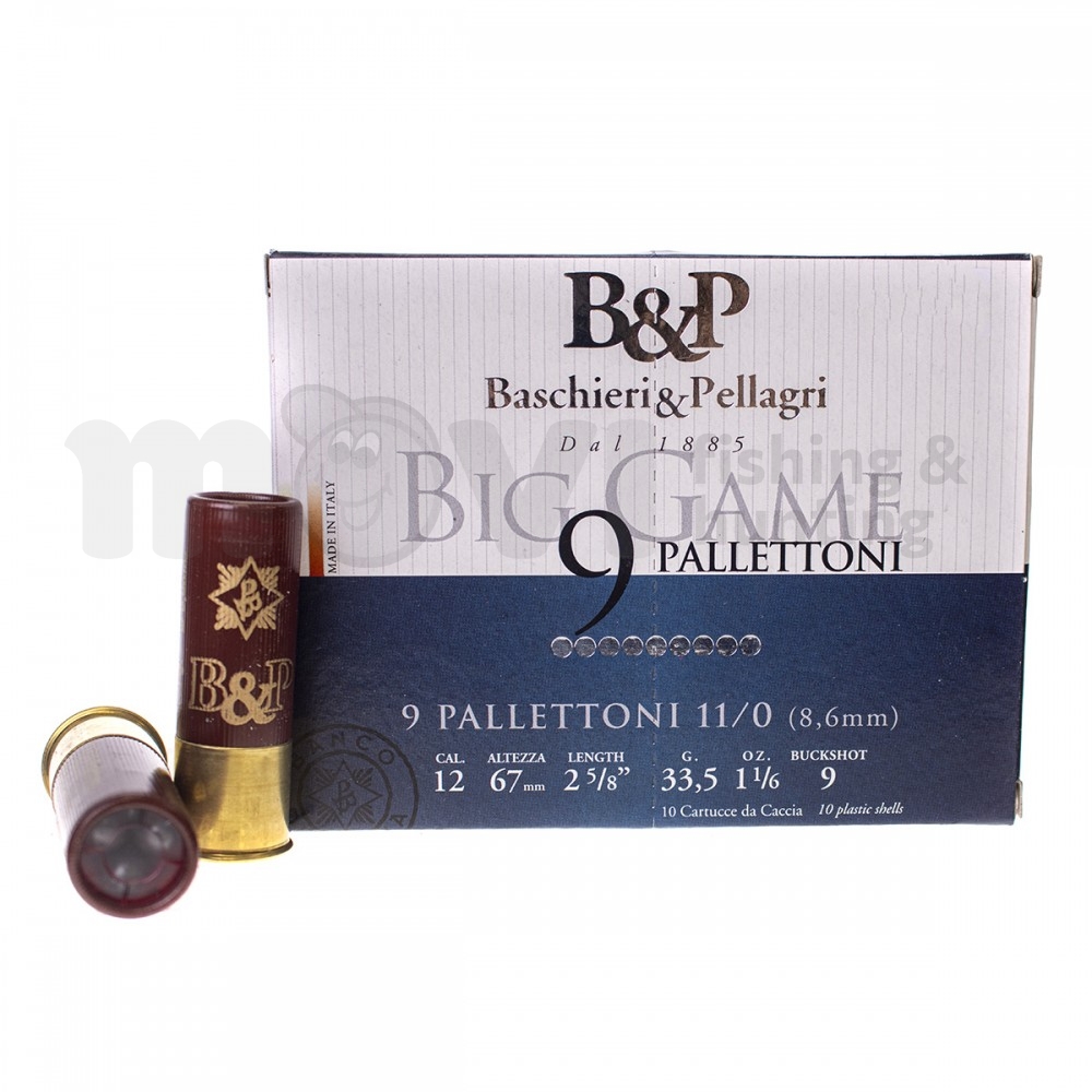 B&P Big Game №13/0 ( 9 Pelets) 12х70 33.5g | Гладкоцевни патрони | Боеприпаси |