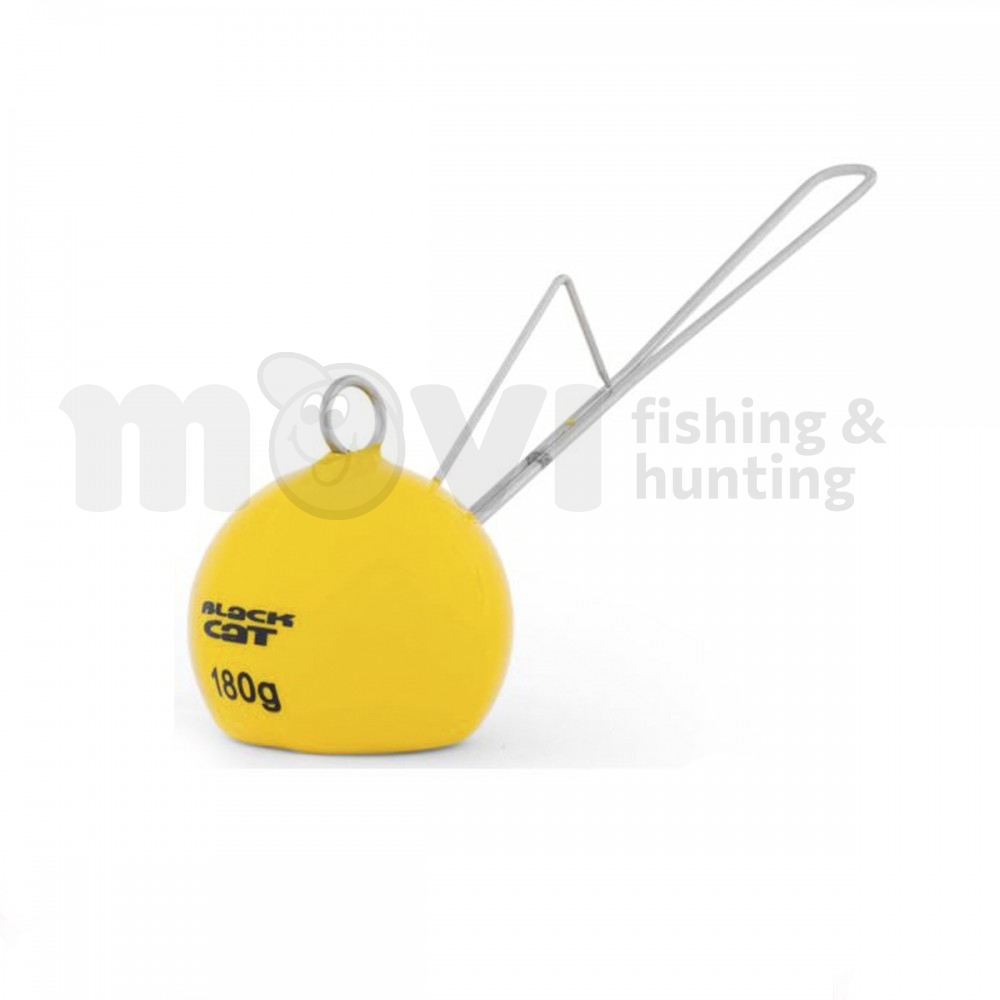 Рибарски монтаж Black Cat System Cat Ball Dead Or Alive System Yellow 2pc - 180 g | Монтажи за сом | Риболов на сом |